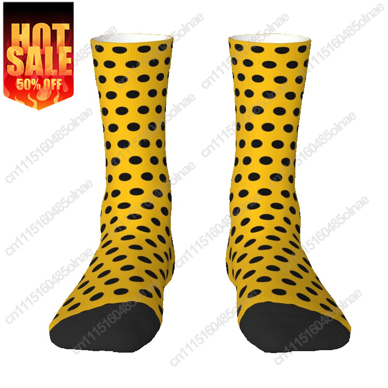 Dress Sock Men - Lüks Sarı ve Siyah Puantiyeli Erkek